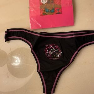 New Betsey Johnson Intimates Thongs M Black Blings